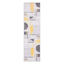 Gray 2 ft. x 7 ft. Contemporary Modern Abstract Runner Area Rug by World Rug Gallery