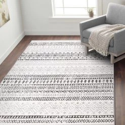 Gray 5 ft. x 7 ft. Distressed Boho Geometric Modern Area Rug by World Rug Gallery 14 Gray 5 ft. x 7 ft. Distressed Boho Geometric Modern Area Rug by World Rug Gallery -Shaw stor online gray world rug gallery area rugs 2080gray5x7 1f 1000