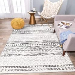 Gray 5 ft. x 7 ft. Distressed Boho Geometric Modern Area Rug by World Rug Gallery 13 Gray 5 ft. x 7 ft. Distressed Boho Geometric Modern Area Rug by World Rug Gallery -Shaw stor online gray world rug gallery area rugs 2080gray5x7 4f 1000