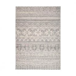 Bohemian Distressed Geometric Gray 5 ft. x 7 ft. Area Rug by World Rug Gallery