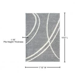 Soft Contemporary Stripe Cozy Shag Light Gray 7 ft. 10 in. x 10 ft. Indoor Area Rug by World Rug Gallery -Shaw stor online gray world rug gallery area rugs 2727l gry8x10 76 1000