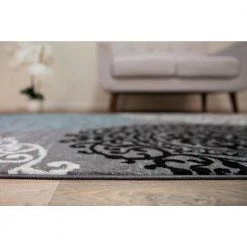 Contemporary Gray 9 ft. x 12 ft. Floral Indoor Area Rug by World Rug Gallery -Shaw stor online gray world rug gallery area rugs 303gray9x12 c3 1000