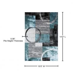 Contemporary Abstract Circle Blue/Gray 10 ft. x 14 ft. Area Rug by World Rug Gallery -Shaw stor online gray world rug gallery area rugs 307gray10x14 76 1000