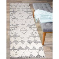 Tribal Southwestern High-Low Gray 2 ft. x 7 ft. Runner Area Rug by World Rug Gallery -Shaw stor online gray world rug gallery area rugs 4019gray2x7 31 1000