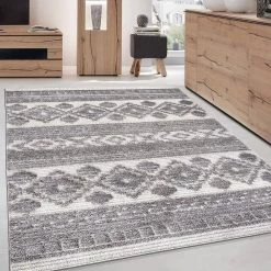 Southwestern Tribal Geometric High-Low Gray 5 ft. x 7 ft. Area Rug by World Rug Gallery -Shaw stor online gray world rug gallery area rugs 4022gray5x7 31 1000