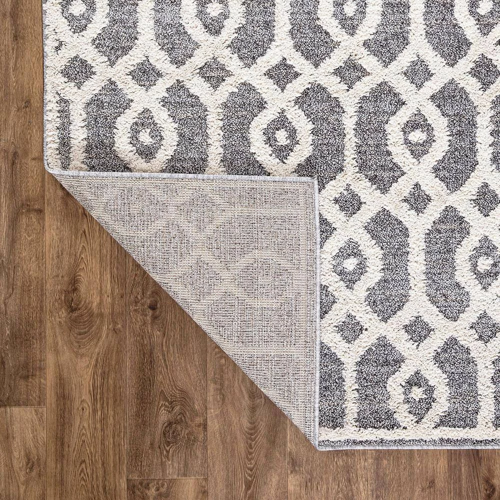 Moroccan Trellis High-Low Gray 5 ft. x 7 ft. Area Rug by World Rug Gallery 3 Moroccan Trellis High-Low Gray 5 ft. x 7 ft. Area Rug by World Rug Gallery - Image 3