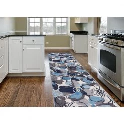 Modern Large Non-Slip (Non-Skid) Gray 24 in. x 120 in. Floral Runner Rug by World Rug Gallery -Shaw stor online gray world rug gallery area rugs 505gray2x10 31 1000