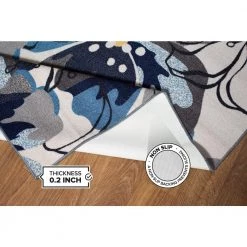 Modern Large Non-Slip (Non-Skid) Gray 24 in. x 120 in. Floral Runner Rug by World Rug Gallery -Shaw stor online gray world rug gallery area rugs 505gray2x10 66 1000