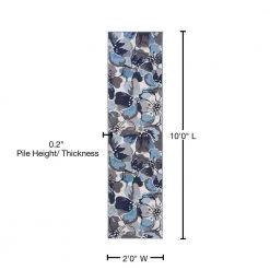 Modern Large Non-Slip (Non-Skid) Gray 24 in. x 120 in. Floral Runner Rug by World Rug Gallery -Shaw stor online gray world rug gallery area rugs 505gray2x10 76 1000