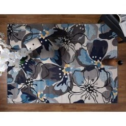 Modern Large Non-Slip (Non-Skid) Gray 24 in. x 120 in. Floral Runner Rug by World Rug Gallery -Shaw stor online gray world rug gallery area rugs 505gray2x10 c3 1000