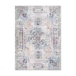 Boho Abstract Vintage Oriental Gray 7 ft. 10 in. x 10 ft. Area Rug by World Rug Gallery