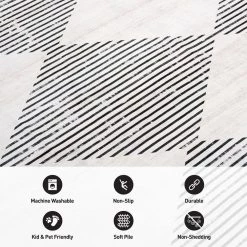 Gray 7 ft. 10 in. x 10 ft. Contemporary Diamond Machine Washable Area Rug by World Rug Gallery -Shaw stor online gray world rug gallery area rugs 7016gray8x10 4f 1000