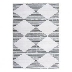Gray 7 ft. 10 in. x 10 ft. Contemporary Diamond Machine Washable Area Rug by World Rug Gallery
