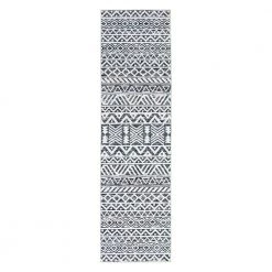 Gray 2 ft. x 7 ft. Contemporary Distressed Geometric Machine Washable Runner Rug by World Rug Gallery
