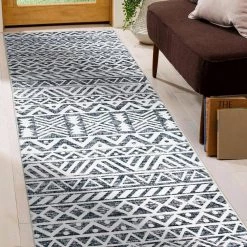 Gray 2 ft. x 7 ft. Contemporary Distressed Geometric Machine Washable Runner Rug by World Rug Gallery 10 Gray 2 ft. x 7 ft. Contemporary Distressed Geometric Machine Washable Runner Rug by World Rug Gallery -Shaw stor online gray world rug gallery area rugs 7019gray2x7 c3 1000