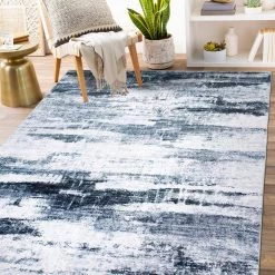 Gray 7 ft. 10 in. x 10 ft. Distressed Abstract Machine Washable Area Rug by World Rug Gallery -Shaw stor online gray world rug gallery area rugs 7020gray8x10 31 1000
