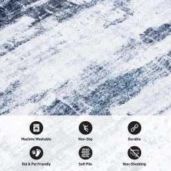 Gray 7 ft. 10 in. x 10 ft. Distressed Abstract Machine Washable Area Rug by World Rug Gallery -Shaw stor online gray world rug gallery area rugs 7020gray8x10 4f 1000