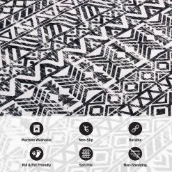 Gray 5 ft. x 7 ft. Distressed Boho Machine Washable Area Rug by World Rug Gallery -Shaw stor online gray world rug gallery area rugs 7022gray5x7 4f 1000