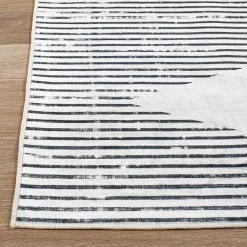 Gray 7 ft. 10 in. x 10 ft. Contemporary Geometric Stripes Machine Washable Area Rug by World Rug Gallery -Shaw stor online gray world rug gallery area rugs 7028gray8x10 1f 1000