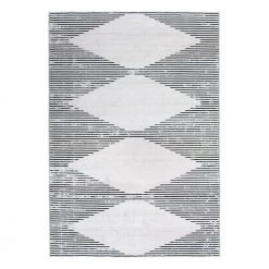 Gray 7 ft. 10 in. x 10 ft. Contemporary Geometric Stripes Machine Washable Area Rug by World Rug Gallery