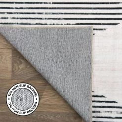 Gray 7 ft. 10 in. x 10 ft. Contemporary Geometric Stripes Machine Washable Area Rug by World Rug Gallery -Shaw stor online gray world rug gallery area rugs 7028gray8x10 66 1000