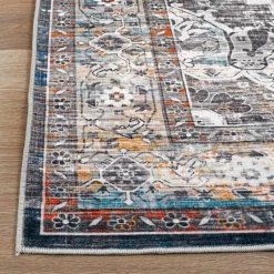 Gray 7 ft. 10 in. x 10 ft. Transitional Medallion Machine Washable Area Rug by World Rug Gallery -Shaw stor online gray world rug gallery area rugs 7029gray8x10 1f 1000