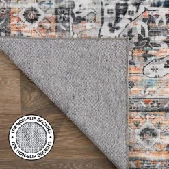 Gray 7 ft. 10 in. x 10 ft. Transitional Medallion Machine Washable Area Rug by World Rug Gallery -Shaw stor online gray world rug gallery area rugs 7029gray8x10 66 1000