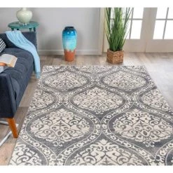 Distressed Floral Damask Bohemian Gray 5 ft. x 7 ft. Area Rug by World Rug Gallery -Shaw stor online gray world rug gallery area rugs 702gray5x7 31 1000