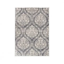 Distressed Floral Damask Bohemian Gray 5 ft. x 7 ft. Area Rug by World Rug Gallery
