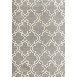 Modern Moroccan Trellis Gray 8 ft. x 9 ft. Area Rug by World Rug Gallery