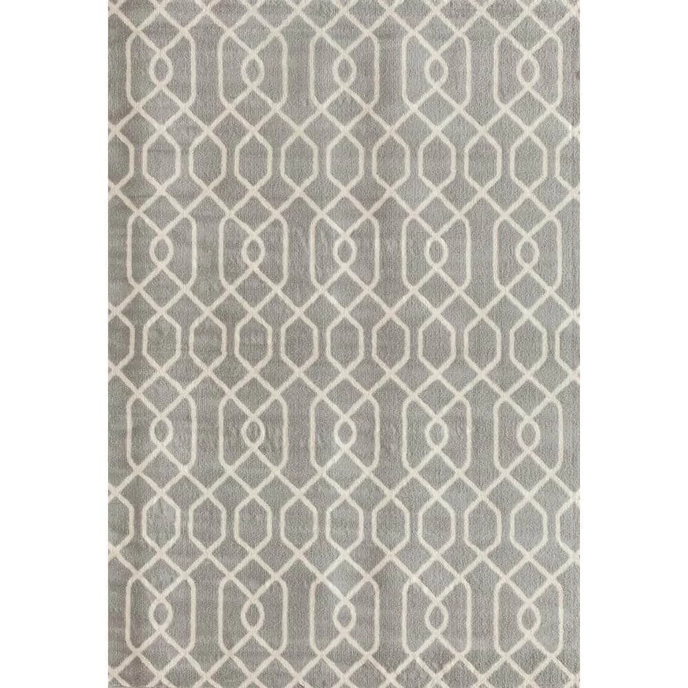 Modern Trellis Pattern Gray 8 ft. x 9 ft. Area Rug by World Rug Gallery 1 Modern Trellis Pattern Gray 8 ft. x 9 ft. Area Rug by World Rug Gallery
