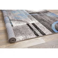 Contemporary Geometric Circles Gray 2 ft. x 7 ft. Indoor Runner Rug by World Rug Gallery 7 Contemporary Geometric Circles Gray 2 ft. x 7 ft. Indoor Runner Rug by World Rug Gallery -Shaw stor online gray world rug gallery area rugs 960gray2x8 4f 1000