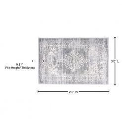 Vintage Distressed Traditional Design 2 ft. x 3 ft. Gray Area Rug by World Rug Gallery -Shaw stor online gray world rug gallery area rugs mon834gray2x3 76 1000