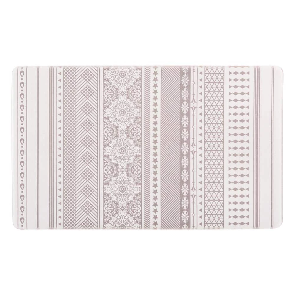 Geometric Boho Gray 18 in. x 30 in. Anti-Fatigue Standing Mat by World Rug Gallery 1 Geometric Boho Gray 18 in. x 30 in. Anti-Fatigue Standing Mat by World Rug Gallery