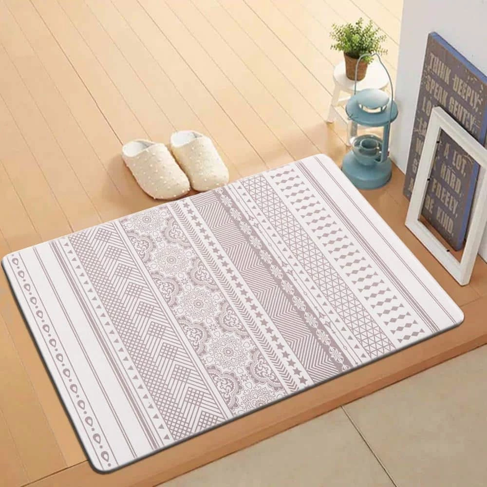 Geometric Boho Gray 18 in. x 30 in. Anti-Fatigue Standing Mat by World Rug Gallery 3 Geometric Boho Gray 18 in. x 30 in. Anti-Fatigue Standing Mat by World Rug Gallery - Image 3