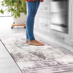 Distressed Traditional Gray 18"x47" Anti-Fatigue Standing Mat by World Rug Gallery 8 Distressed Traditional Gray 18"x47" Anti-Fatigue Standing Mat by World Rug Gallery -Shaw stor online gray world rug gallery kitchen mats 1013gray18x47 c3 1000