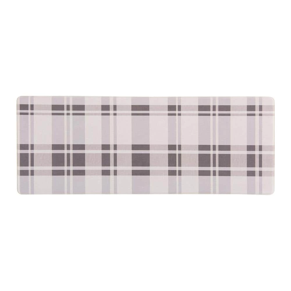 Plaid Gray 18 in. x 47 in. Anti-Fatigue Standing Mat by World Rug Gallery 1 Plaid Gray 18 in. x 47 in. Anti-Fatigue Standing Mat by World Rug Gallery