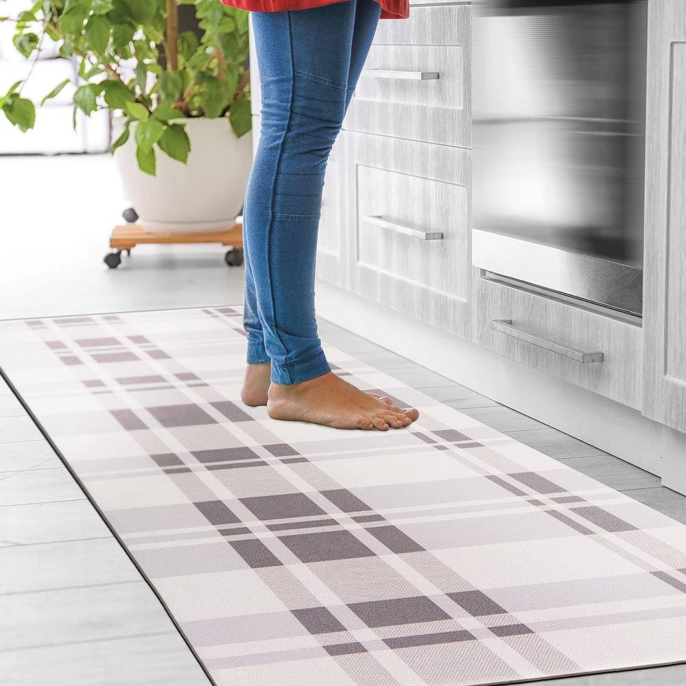 Plaid Gray 18 in. x 47 in. Anti-Fatigue Standing Mat by World Rug Gallery 3 Plaid Gray 18 in. x 47 in. Anti-Fatigue Standing Mat by World Rug Gallery - Image 3