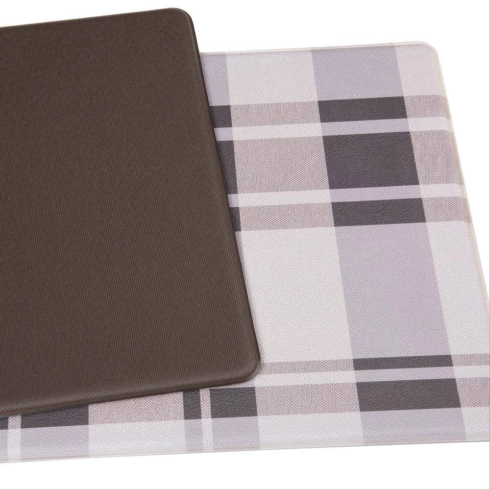 Plaid Gray 18 in. x 47 in. Anti-Fatigue Standing Mat by World Rug Gallery 2 Plaid Gray 18 in. x 47 in. Anti-Fatigue Standing Mat by World Rug Gallery - Image 2