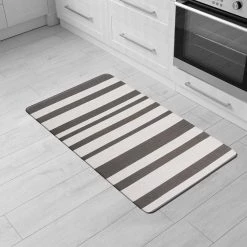 Contemporary Striped Gray 18 in. x 30 in. Anti-Fatigue Standing Mat by World Rug Gallery -Shaw stor online gray world rug gallery kitchen mats 1018gray18x30 31 1000