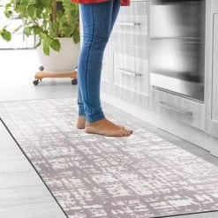 Contemporary Abstract Gray 18 in. x 47 in. Anti-Fatigue Standing Mat by World Rug Gallery -Shaw stor online gray world rug gallery kitchen mats 1021gray18x47 c3 1000