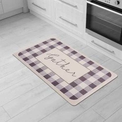 Gather Plaid Gray 18"x30" Anti-Fatigue Standing Mat by World Rug Gallery -Shaw stor online gray world rug gallery kitchen mats 1031gray18x30 31 1000
