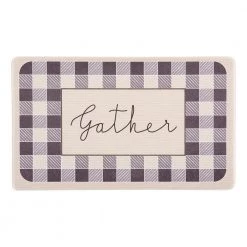 Gather Plaid Gray 18"x30" Anti-Fatigue Standing Mat by World Rug Gallery