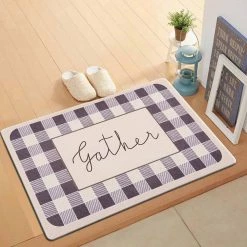 Gather Plaid Gray 18"x30" Anti-Fatigue Standing Mat by World Rug Gallery -Shaw stor online gray world rug gallery kitchen mats 1031gray18x30 c3 1000