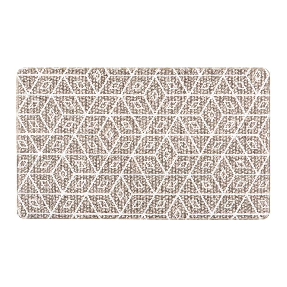 Modern Geometric Gray 18 in. x 30 in. Anti-Fatigue Standing Mat by World Rug Gallery 1 Modern Geometric Gray 18 in. x 30 in. Anti-Fatigue Standing Mat by World Rug Gallery