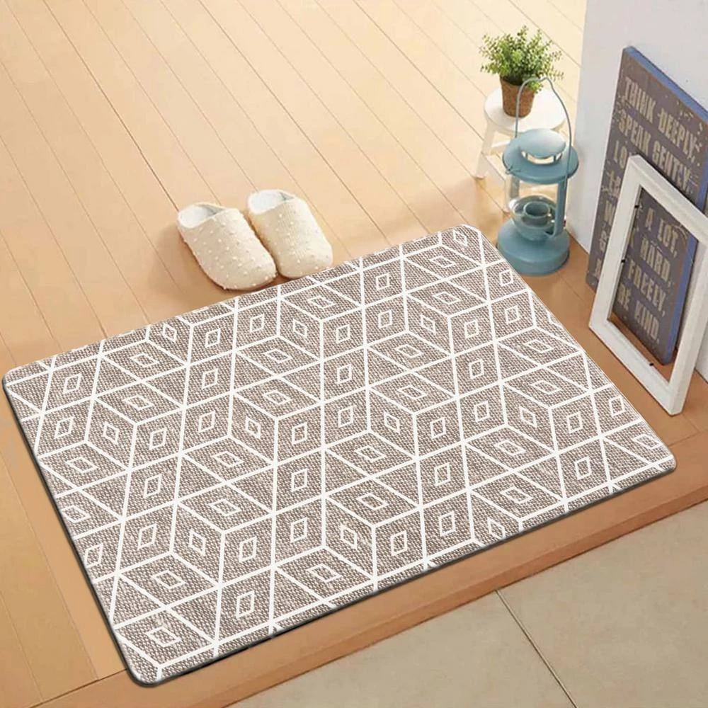 Modern Geometric Gray 18 in. x 30 in. Anti-Fatigue Standing Mat by World Rug Gallery 3 Modern Geometric Gray 18 in. x 30 in. Anti-Fatigue Standing Mat by World Rug Gallery - Image 3