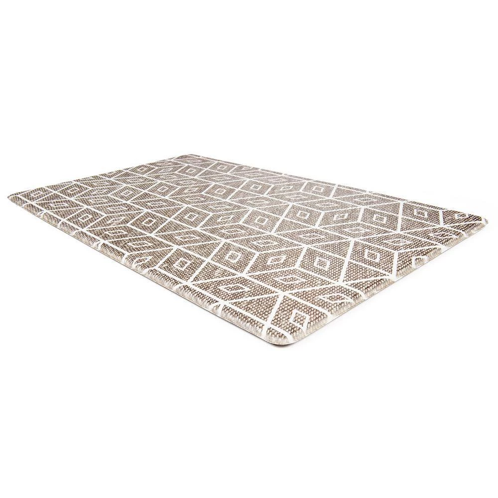 Modern Geometric Gray 18 in. x 30 in. Anti-Fatigue Standing Mat by World Rug Gallery 2 Modern Geometric Gray 18 in. x 30 in. Anti-Fatigue Standing Mat by World Rug Gallery - Image 2