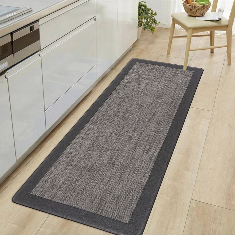 Textline Bordered Gray 18 in. x 47 in. Anti-Fatigue Standing Mat by World Rug Gallery 6 Textline Bordered Gray 18 in. x 47 in. Anti-Fatigue Standing Mat by World Rug Gallery - Image 6