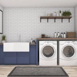 Textline Bordered Gray 18 in. x 47 in. Anti-Fatigue Standing Mat by World Rug Gallery 9 Textline Bordered Gray 18 in. x 47 in. Anti-Fatigue Standing Mat by World Rug Gallery -Shaw stor online gray world rug gallery kitchen mats 1042gray18x47 4f 1000