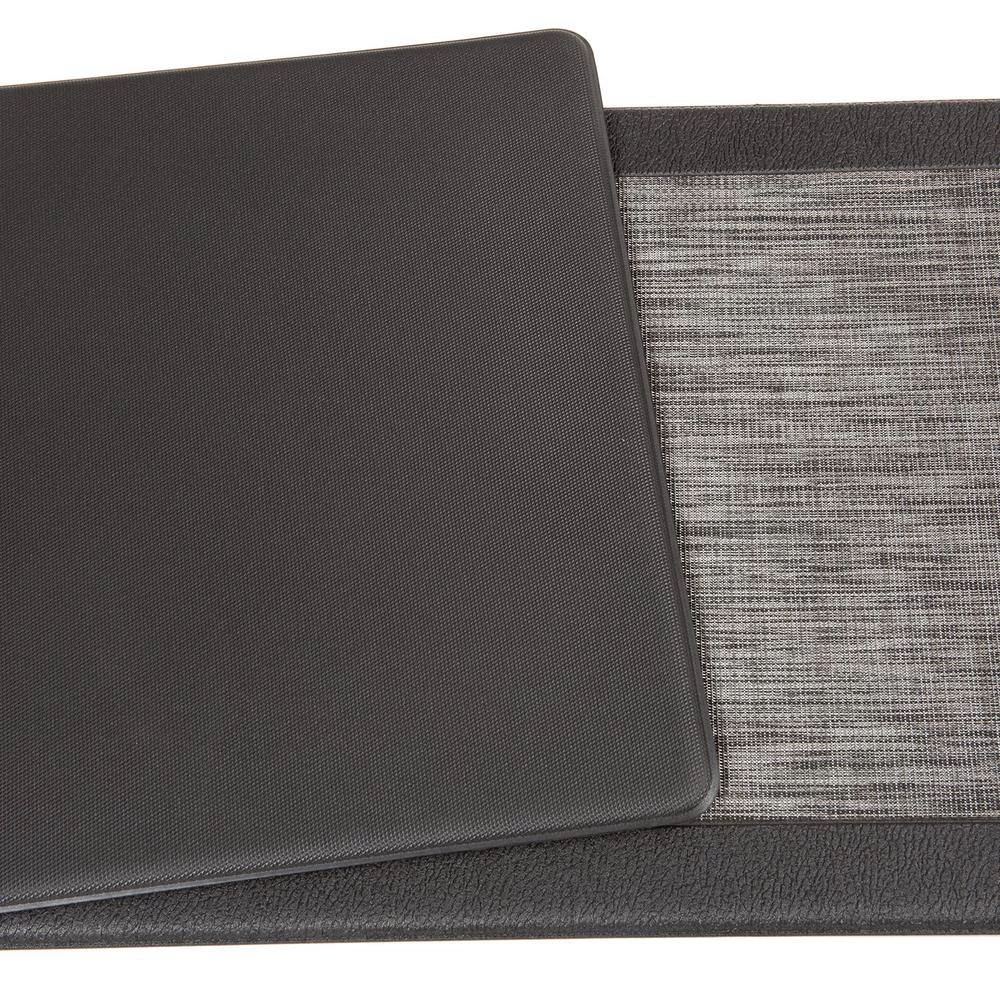 Textline Bordered Gray 18 in. x 47 in. Anti-Fatigue Standing Mat by World Rug Gallery 2 Textline Bordered Gray 18 in. x 47 in. Anti-Fatigue Standing Mat by World Rug Gallery - Image 2